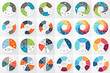 Vector circle arrows infographics bundle. Template for cycle
