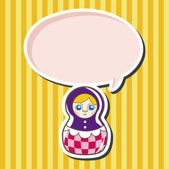 Matryoshka , Russian traditional wooden doll, vector pattern, el