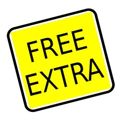 Free extra black stamp text on yellow background