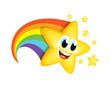 © vectalex - Cartoon Star with Rainbow tail