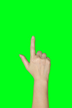 Female Hand Symbol On Green Background