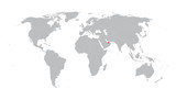 Fototapeta Mapy - world map with indication of United Arab Emirates