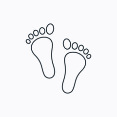 Wall Mural - Baby footprints icon. Child feet sign.