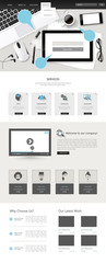 Wall Mural - one page vector corporate website template desgin, office theme
