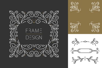 Retro hispter monogram frame set design