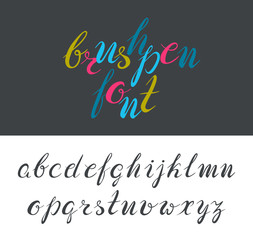 Leinwandbilder - Brushpen latin font
