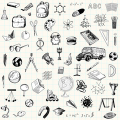 Set of doodle education icons