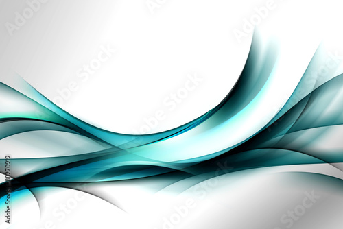 Naklejka - mata magnetyczna na lodówkę abstract fractal blue wave background