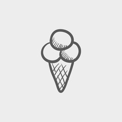 Canvas Print - Ice cream sketch icon