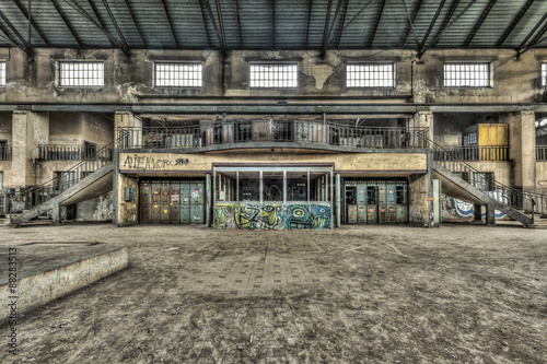 Fototapeta na wymiar Inside an abandoned power plant