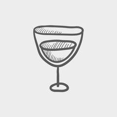 Sticker - Glass of wine sketch icon