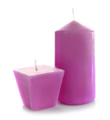 Poster - Beautiful candles, isolated on white