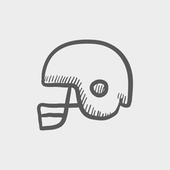 Poster - Football helmet sketch iconj