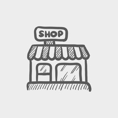 Sticker - Business shop sketch icon