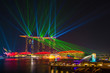 Laser show on marinabay sands , Singapore