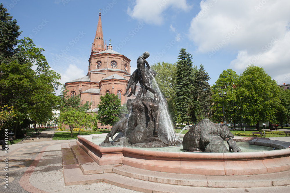 The Deluge Fountain in in Bydgoszcz - obrazy, fototapety, plakaty 