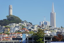 Coit Tower Stands On Top Of Telegraph Hill, San Francisco, California