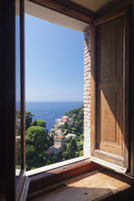 View From Castello Brown Castle To Chiesa San Giorgio Church, Portofino, Riviera Di Levante, Province Of Genoa, Liguria