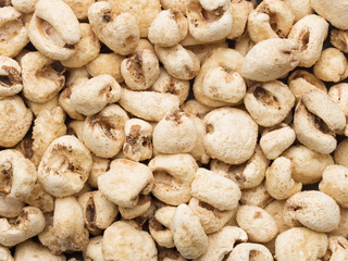 Poster - puffed corn snack food background