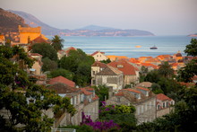 View Over Old Town At Sunset, Dubrovnik, Dalmatia, Croatia