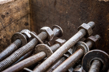 Old rusty nut and bolt