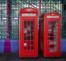 London Red Phone Boxes, Smithfield Market, London