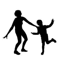 Canvas Print - Vector silhouette of family.