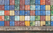 canvas print picture - Container im Hafen von Antwerpen, Belgien
