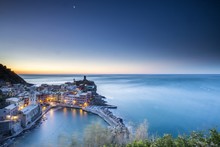 The Blue Hour In Vernazza, One Of The Many Little Villages In The Cinque Terre National Park, Liguria