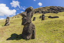 Rano Raraku, The Quarry Site For All Moai Statues On Easter Island (Isla De Pascua) (Rapa Nui), Chile
