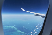 Airplane Flying Over Bahamas Sand Banks