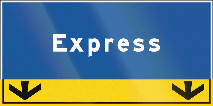 An express lane sign in Ontario, Canada