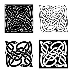 Wall Mural - celtic snakes arranged in traditional knot pattern