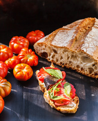 Canvas Print - Bruschetta with tomato