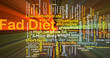 Fad diet background concept glowing