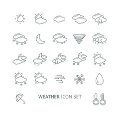 Wall Mural - vector outline weather icon black and white