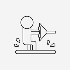 Poster - Water skiing line icon