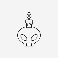 Sticker - skull candle line icon