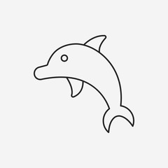 Sticker - dolphin line icon