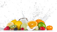 Fruits With Water Splashes