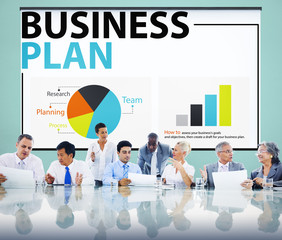 Wall Mural - Business Plan Strategy Planning Information Statistics Concept