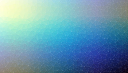 Wall Mural - Abstract blue 2D mosaic triangle background