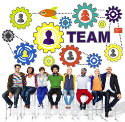 Poster - People Connection Togetherness Gear Corporate Team Concept