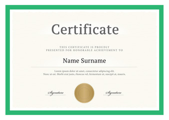 Wall Mural - Certificate, Diploma of completion, vector design template