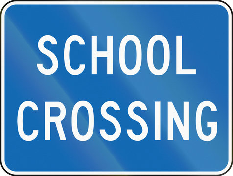 An Canadian warning traffic sign - School crossing, old version. This sign is used in Ontario