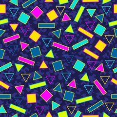 Wall Mural - Retro 80s seamless pattern background