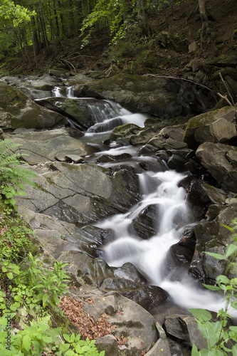 Naklejka na szybę Bieszczady, Poland - circa july 2015: Waterfall Szepit in Zatwar