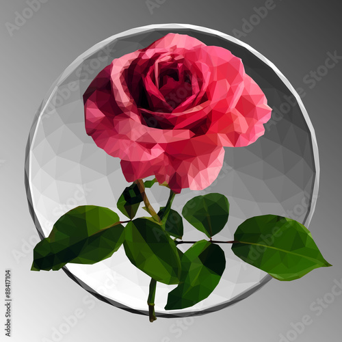 Fototapeta do kuchni Rose in low poly style