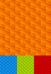 Leinwandbilder - Set of seamlessly repeatable geometric patterns, orange, blue, g