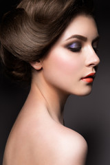 Beautiful young model with bright make-up